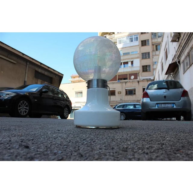 Murano Glass and Steel Ceiling Lamp from Vistosi, 1970s For Sale - Image 6 of 13