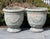 French Provincial Pair Anduze-Form Planters, Festoon Relief, Glazed Terracotta For Sale - Image 3 of 16