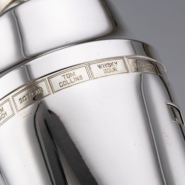 20th Century American Silver-Plated Recipe Cocktail Shaker from Napier, 1930s For Sale - Image 13 of 18