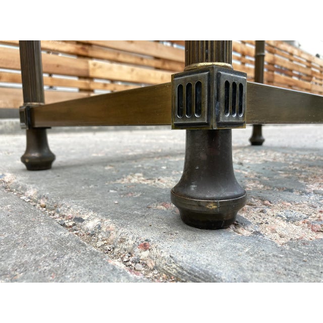 Mid 20th Century Aged Brass Étagère From Mastercraft For Sale - Image 5 of 13