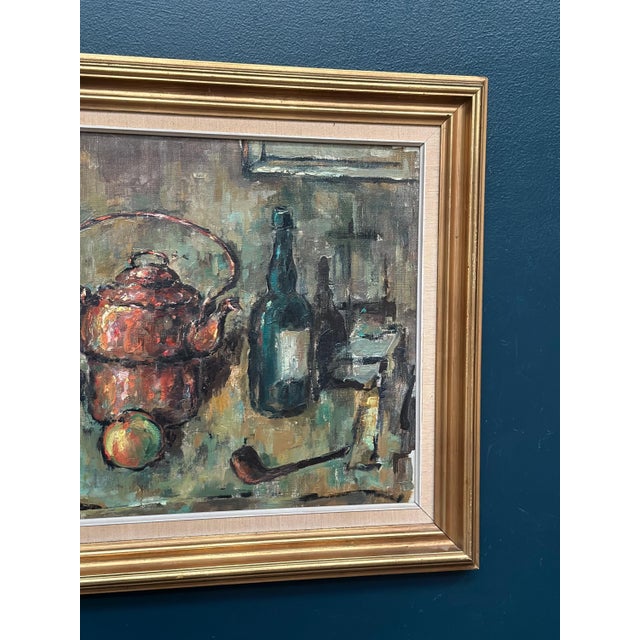 Still Life with Copper Kettle, 1967, Oil Painting on Canvas, Framed For Sale - Image 4 of 18