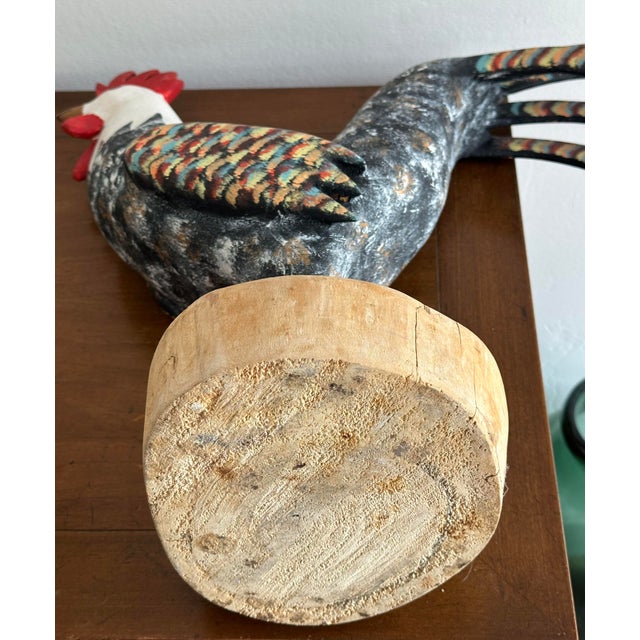 Wood David Alvarez Folk Art Carved and Painted Rooster For Sale - Image 7 of 8
