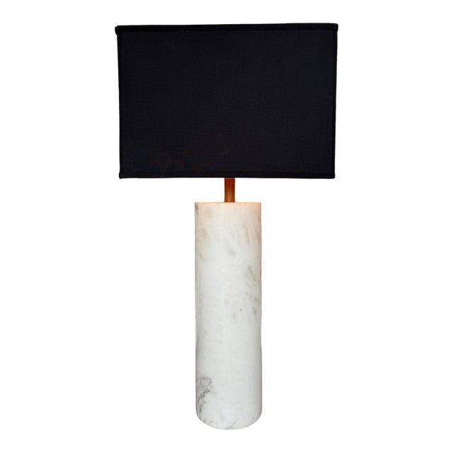 Mid-Century Modern Marble Column Lamp, Italy, Circa 1960 For Sale