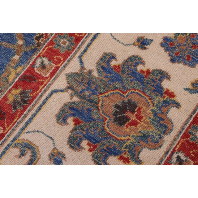 1990s Rustic Kazak Blue/Beige Wool Rug - 10'8''x14'2'' For Sale - Image 5 of 10