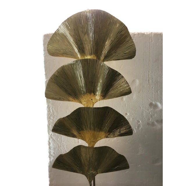 Hollywood Regency Handmade Floor Lamps in Leaves Brass For Sale - Image 3 of 7