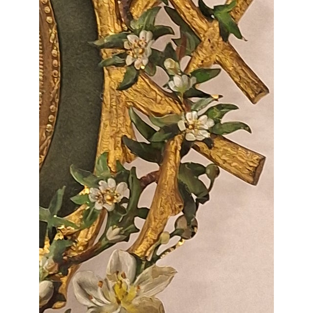 Antique Portrait Miniature Oil Painting Signed Rene With Cold Painted Frame For Sale In Boston - Image 6 of 14