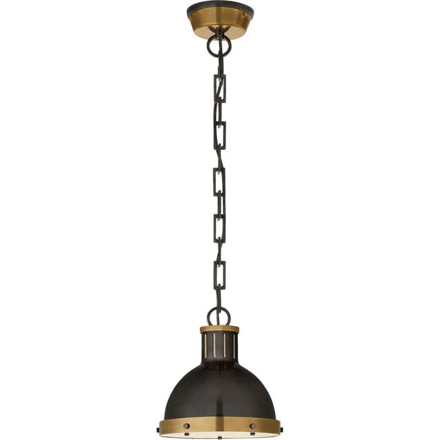 Hicks Small Pendant in Bronze and Hand-Rubbed Antique Brass with Acrylic Diffuser Designer: Thomas O'Brien Canopy: 4.75"...