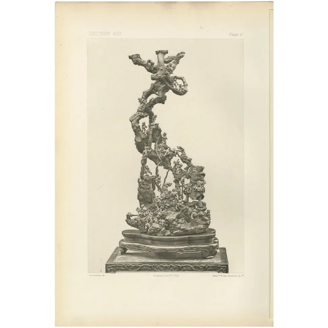 Lemercier, Ornate Japanese Sculpture Depicting Mythological and Folkloric Figures, 1884, Print For Sale