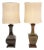 Vasiform Brass Table Lamps, Assembled Pair For Sale