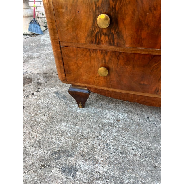 Art Deco French Art Deco 1930's Solid Walnut Commode / Chest of Drawers For Sale - Image 3 of 12