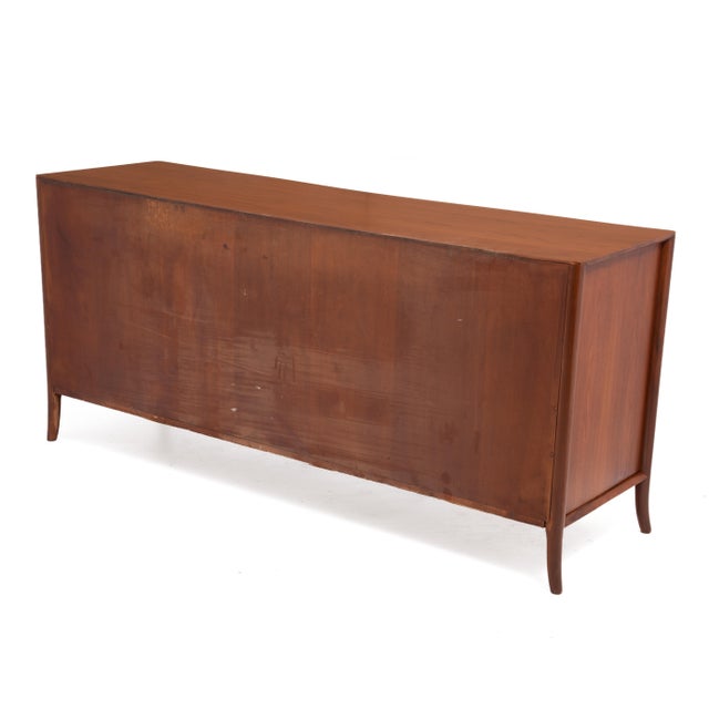 1960s T.H. Robsjohn-Gibbings Widdicomb Walnut Klismos Saber Leg Six Drawer Dresser For Sale - Image 5 of 14