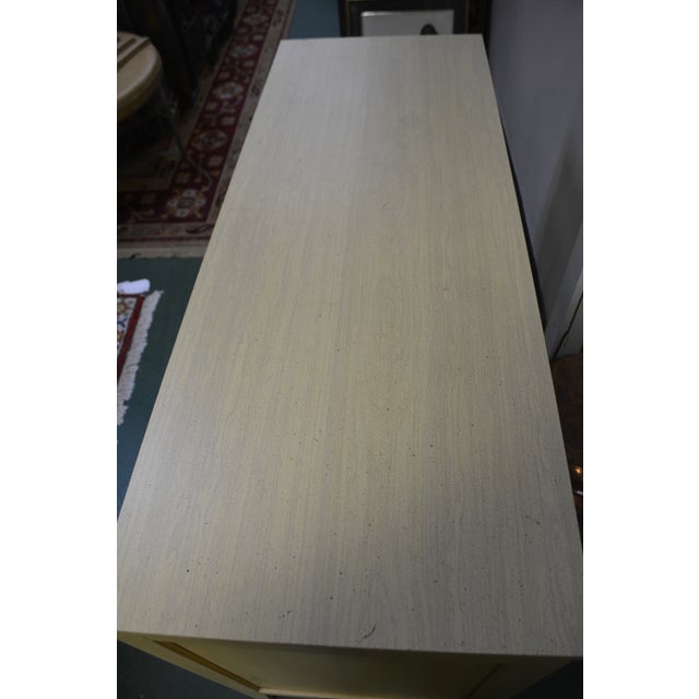 Mid-Century Modern Vintage Attributed to Dixie Furniture French Provincial Style Yellow Vanity or Desk Dressing Table For Sale - Image 3 of 16