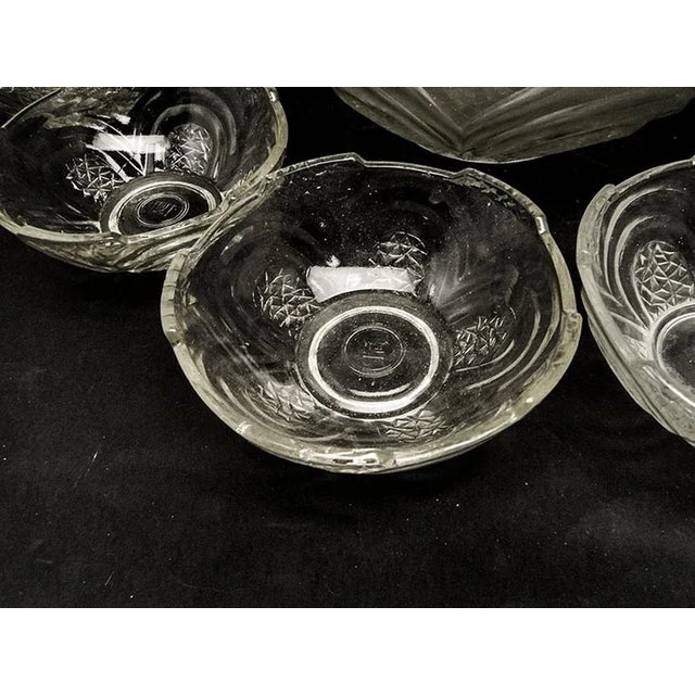 Art Deco Bowls from Hortensja Glassworks, Poland, 1930s, Set of 7 For Sale - Image 6 of 9
