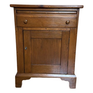Vintage Wood Cabinet With Drawer and Pull-Out Table For Sale