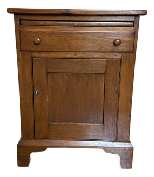 Vintage Wood Cabinet With Drawer and Pull-Out Table