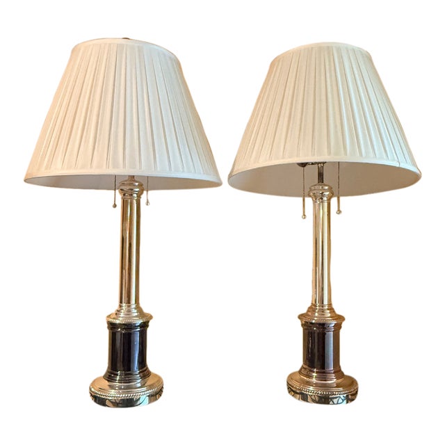 Pair of Vintage Ralph Lauren Tall Column Lamps For Sale