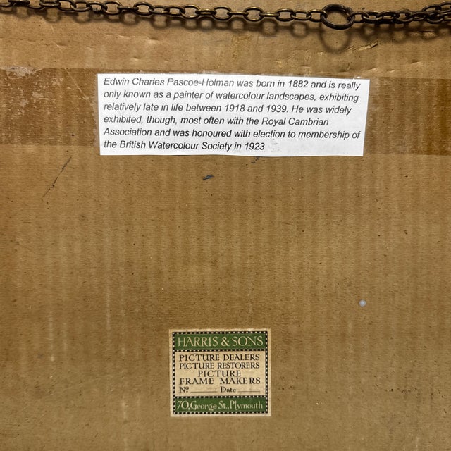 Green Antique English Landscape Watercolor For Sale - Image 8 of 11