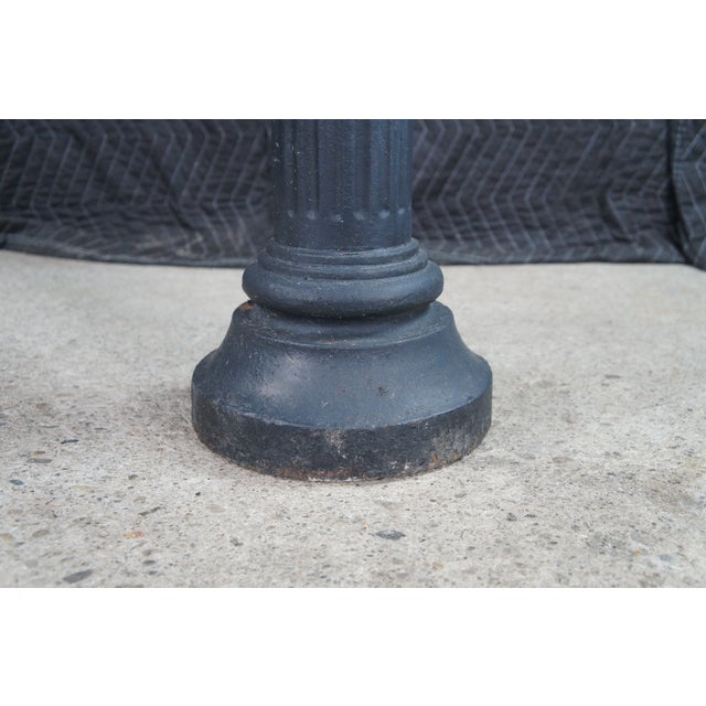 Metal Antique 19th C. English Cast Iron Corinthian Pedestal Urn Jardiniere Planter 28" For Sale - Image 7 of 7