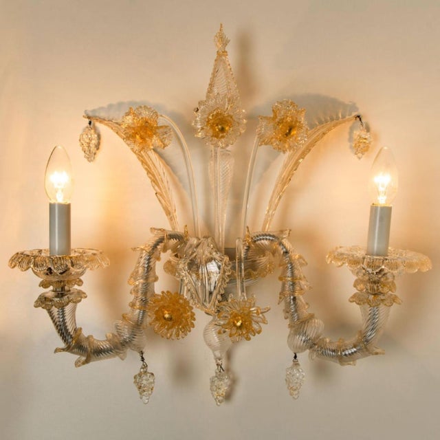Gray Venetian Wall Sconces, 1960s, Set of 2 For Sale - Image 8 of 15