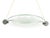 This postmodern pendant is made from a grey plastic and silver metal structure with a round sandblasted glass shade. It...