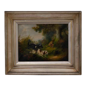 Frank Cassell Late 19th Century Woodland Landscape Oil Paint on Canvas