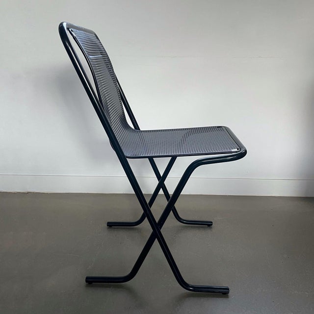 Metal Black Metal Stackable Chairs, 1980s, Set of 6 For Sale - Image 7 of 16