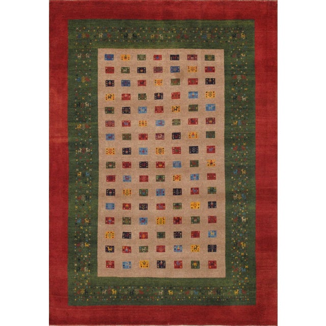 2020s Pasargad Home Gabbeh Lamb's Wool Area Rug, 5' 1" X 7' 2", Brown For Sale - Image 5 of 5