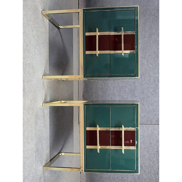Green and Red Murano Bedside Tables from Justfurnituress SRL, Set of 2 For Sale - Image 6 of 9