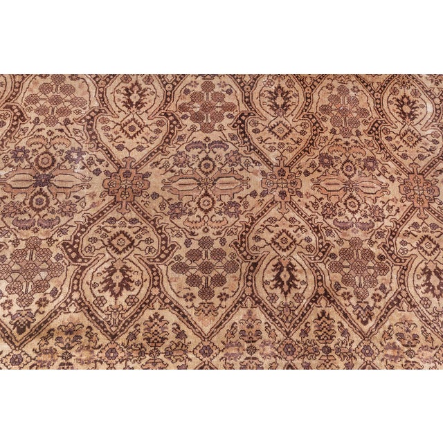 Fine Antique Indian Amritsar Brown Carpet For Sale In New York - Image 6 of 10