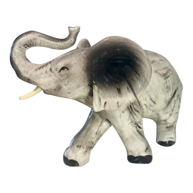 Folk Art Paint Variation Ceramic Elephant For Sale
