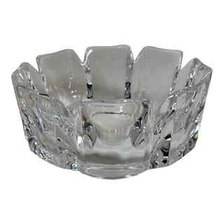 Vintage 1970’s Orrefors "Corona" Crystal Bowl Designed by Lars Hellsten 7.5” For Sale