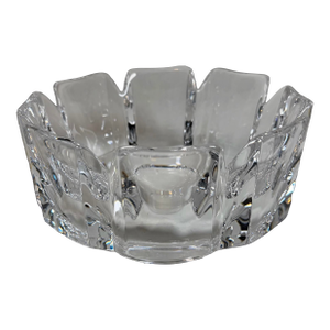 Vintage 1970’s Orrefors "Corona" Crystal Bowl Designed by Lars Hellsten 7.5”