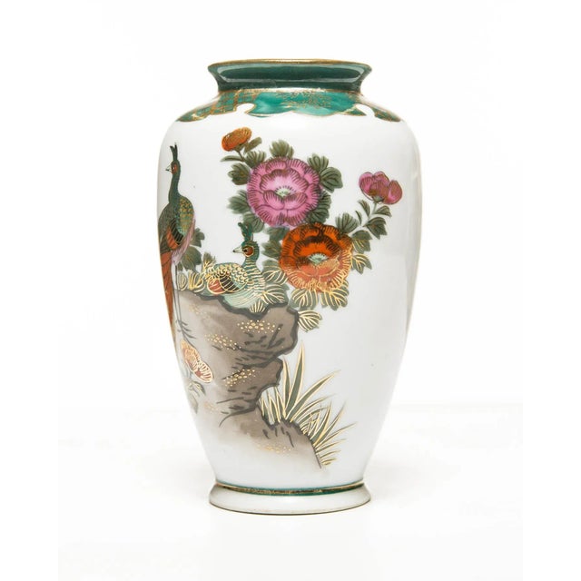 Vintage Japanese Kutani Peacock Porcelain Vase Chairish