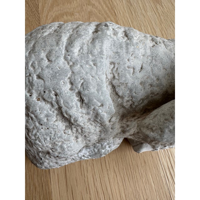 Vintage Cast Stone Recumbent Lamb – 12" Garden Statue or Interior Doorstop For Sale In Chicago - Image 6 of 7