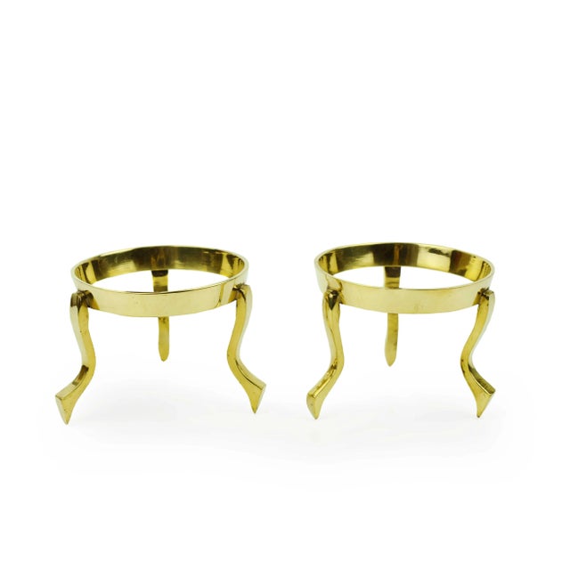 Mid 20th Century Mid 20th Century Natural Ostrich Egg Shell on Solid Brass Base - Set of 2 For Sale - Image 5 of 5