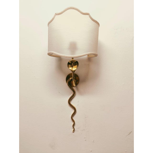 Brass Cobra Wall Light with Fan, 1930s For Sale - Image 6 of 13