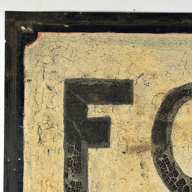 Large Vintage "For Sale" Sign Hand Painted on Sheet Metal, Early 20th Century For Sale In New York - Image 6 of 12