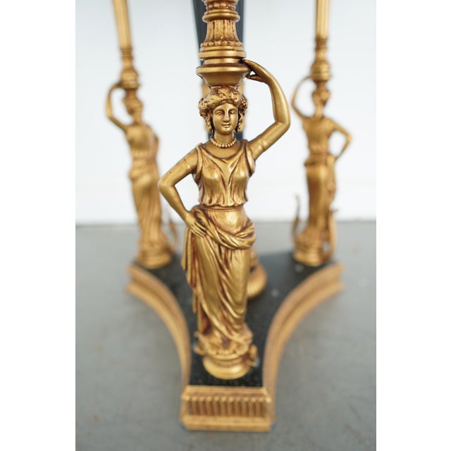 White Vintage Marble Top Side Table For Sale - Image 8 of 12