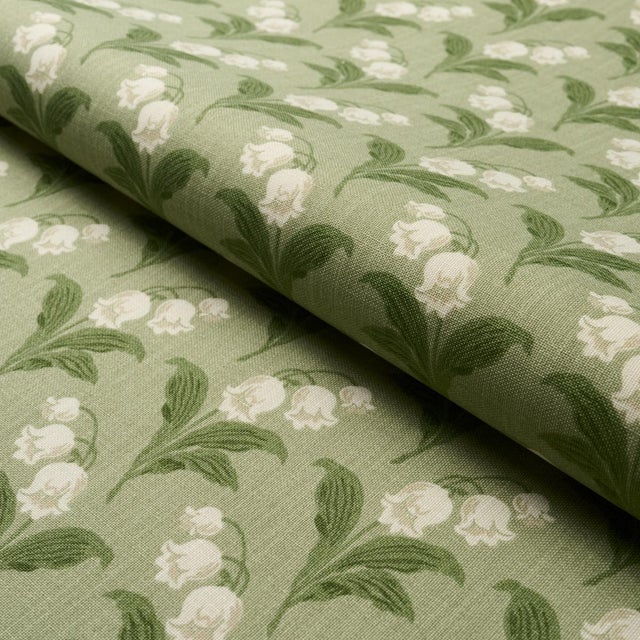 Schumacher SAMPLE - Schumacher Lily Of The Valley Indoor/Outdoor Fabric In Moss For Sale - Image 4 of 4