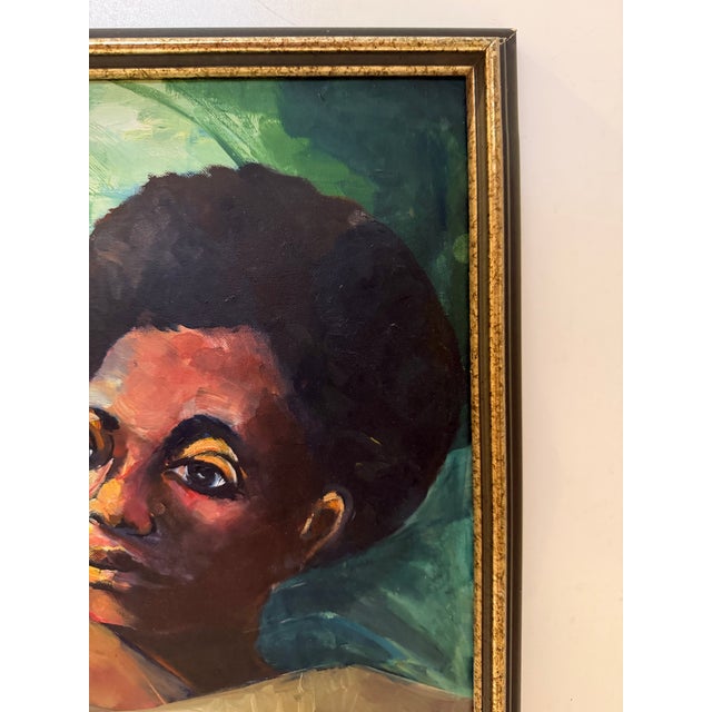 1990s Vintage Expressive Figurative Oil Painting, Signed For Sale - Image 5 of 11