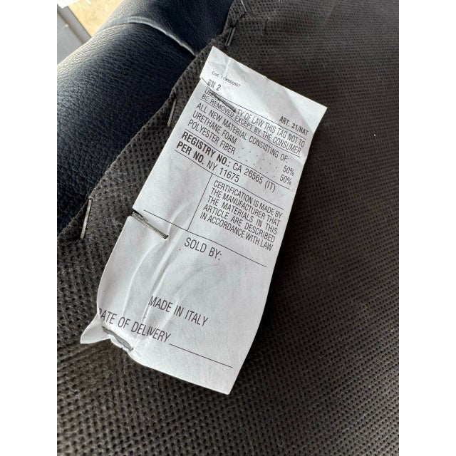 Vintage Italian Black Leather Sofa - Mid Century Modern Style 1980s For Sale - Image 11 of 12