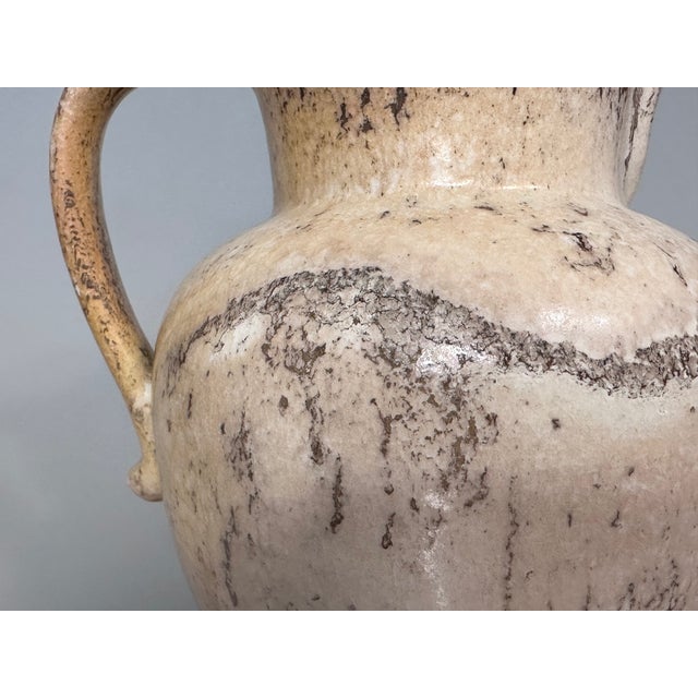 Handmade Beige-Yellow Crackle Glazed Ceramic Art Jug by Richard Uhlemeyer, Germany, 1970s For Sale - Image 4 of 18