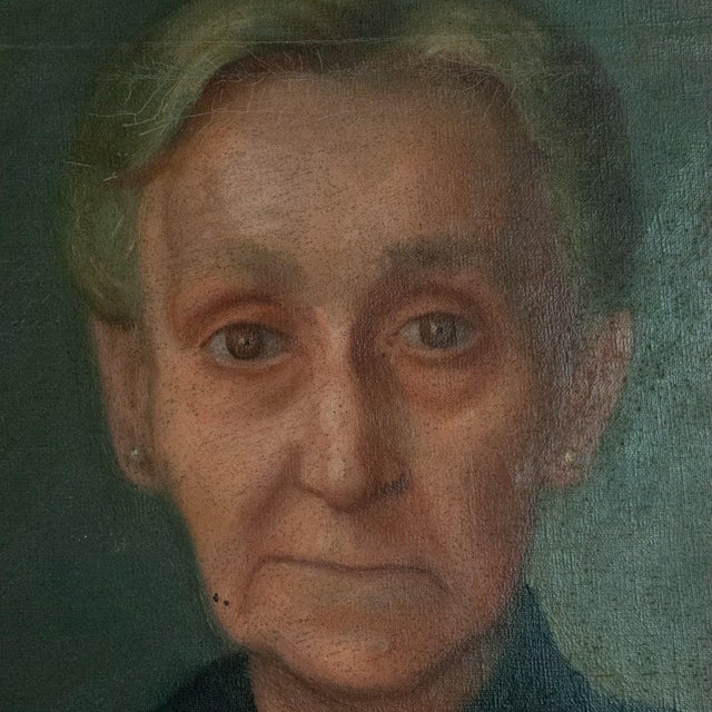 Portrait of an Elderly Woman, Oil on Canvas For Sale - Image 4 of 8
