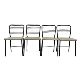 Vintage MCM Gate Leg Static Gray Folding Chairs - Set of 4 For Sale