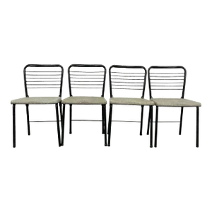 Vintage MCM Gate Leg Static Gray Folding Chairs - Set of 4