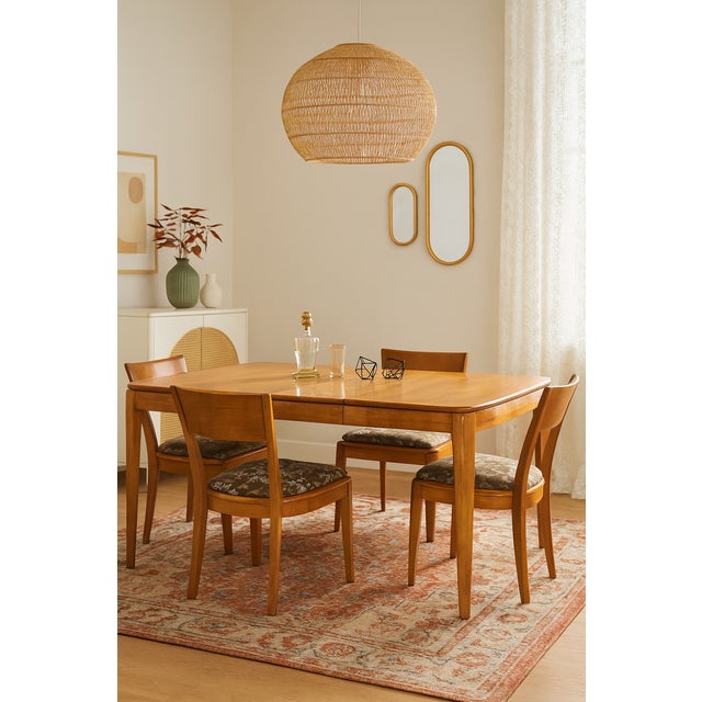 Mid-Century Modern 1940s Mid-Century Modern Dining Set in the Style of Heywood Wakefield For Sale - Image 3 of 17