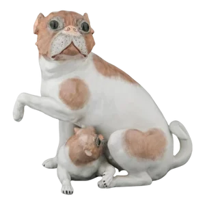Antique Dresden Porcelain Carl Thieme Pug Dogs