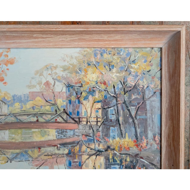 Early 20th Century Impressionist Cityscape Painting Attributed to Martin Hoy For Sale - Image 4 of 11