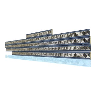 Vintage Greek Key Architectural Frieze Molding – Neoclassical Black & Gold Trim Panels – Hollywood Regency Wall Decor For Sale