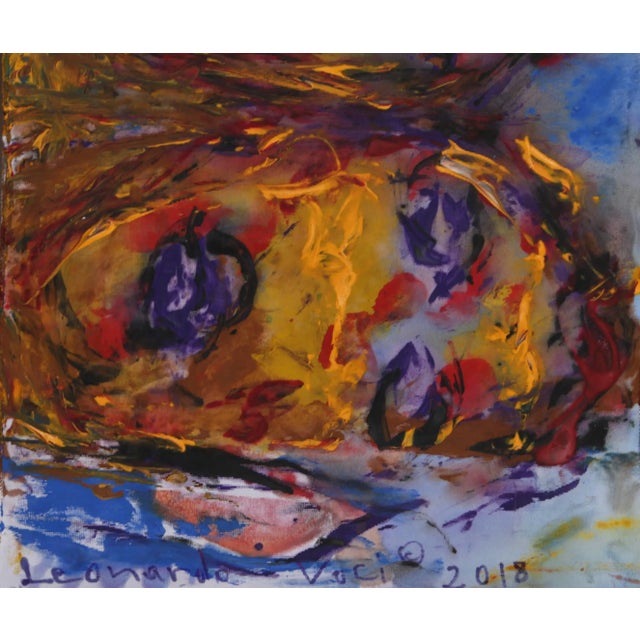 Artist: Leonardo Voci (1968 - ) Albanian Title: Faces Year: 2018 Medium: Oil Paint on Cloth, signed and dated in paint...